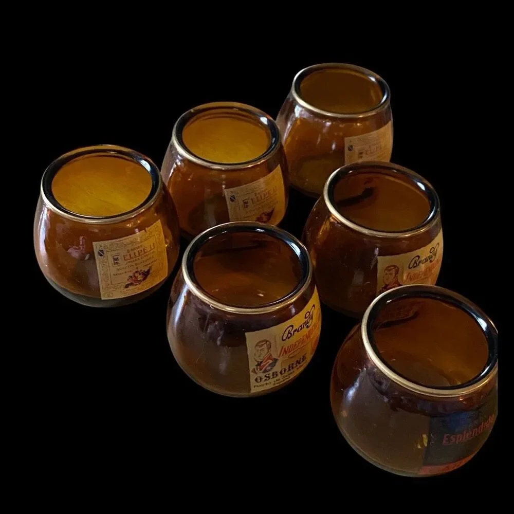Amber Brandy Glasses Set of 6 Spain